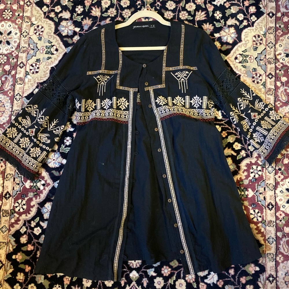 Gudrun Sjoden Embroidered Tunic Size M